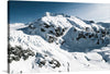 Immerse yourself in the serene beauty of this exquisite print, capturing a pristine snow-covered mountain under the tranquil embrace of a clear blue sky. Every detail, from the intricate dance of shadows and light on the undulating snow to the majestic peaks reaching towards the heavens, is meticulously captured. This artwork is not just a visual experience but an invitation to lose oneself in nature’s silent sonata, evoking a sense of peace and awe.