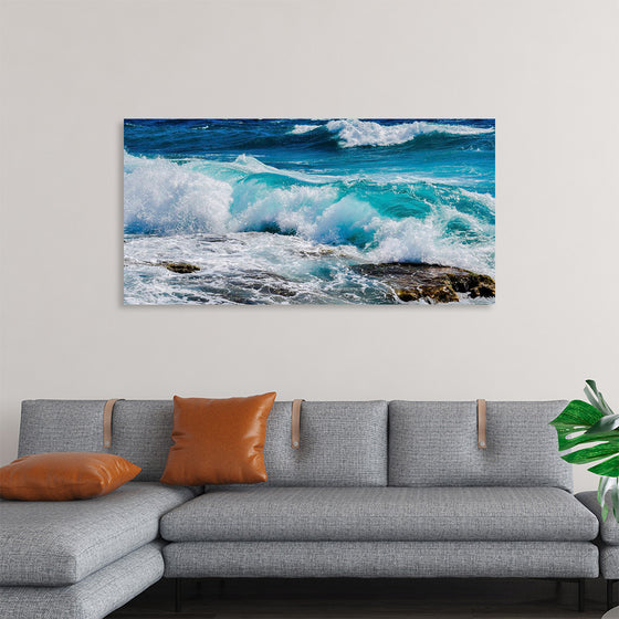 "Deep Blue and Wavy Sea View"