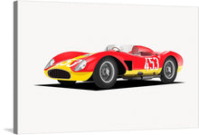  Capture the essence of speed and elegance with this exquisite print of a classic race car, marked with the iconic “153”. The vibrant red body, adorned with bold yellow stripes, exemplifies the pinnacle of design and performance. Every curve, every detail, radiates an aura of vintage luxury and adrenaline-pumping speed. 