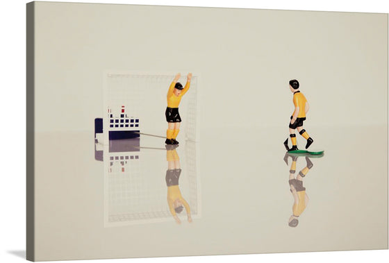 “Soccer Figurines”: Dive into the dynamic world of soccer with this exquisite artwork. Every inch of this print pulsates with the intense energy and passion synonymous with the beloved sport. Witness miniature players, meticulously crafted, frozen in a moment of sheer determination and skill. 