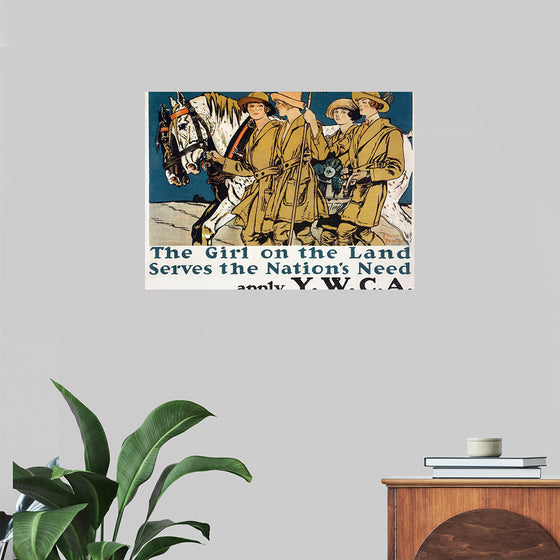 "The girl on the land serves the nation's need (1918)", Edward Penfield