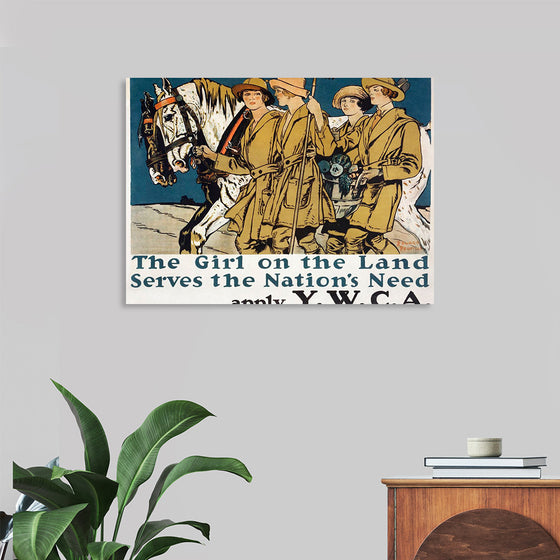 "The girl on the land serves the nation's need (1918)", Edward Penfield