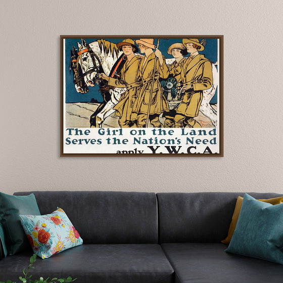 "The girl on the land serves the nation's need (1918)", Edward Penfield