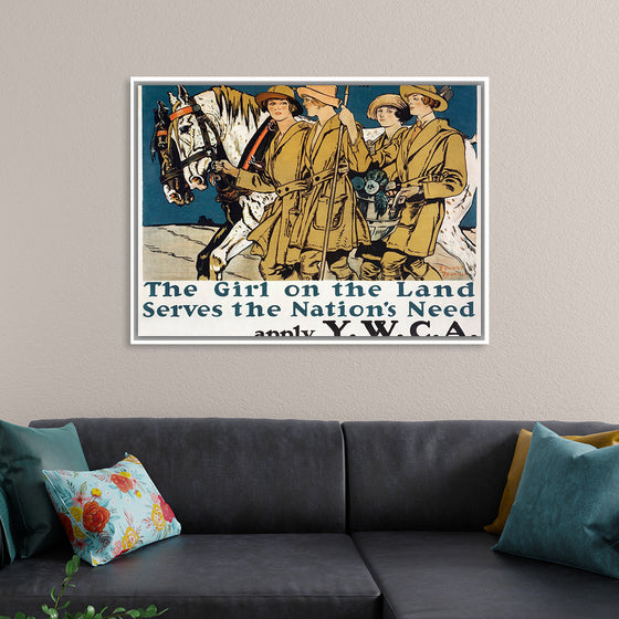 "The girl on the land serves the nation's need (1918)", Edward Penfield