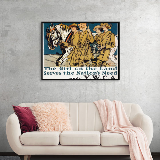 "The girl on the land serves the nation's need (1918)", Edward Penfield