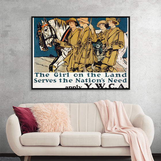 "The girl on the land serves the nation's need (1918)", Edward Penfield