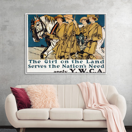 "The girl on the land serves the nation's need (1918)", Edward Penfield