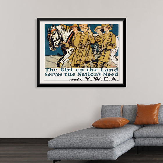 "The girl on the land serves the nation's need (1918)", Edward Penfield