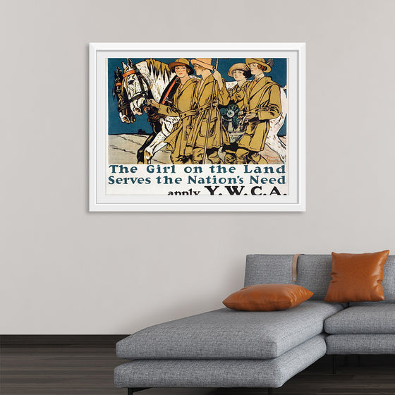 "The girl on the land serves the nation's need (1918)", Edward Penfield