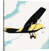 “Aircraft” is a print created by Reijer Stolk, a Dutch graphic artist, painter, sculptor, and inventor. The artwork depicts a vintage airplane in a yellow hue, with a strikingly bold and elegant design. 