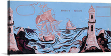  This beautiful print of “Sandy Hook” by artist Raoul Dufy is a must-have for any art lover. The print features a vibrant and playful depiction of a ship sailing on the ocean, with two lighthouses in the background. The use of color and line in this piece is truly stunning, making it a perfect addition to any collection. 