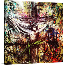  “Harmony of Redemption”—that’s what “The Way The Last Lamb The Lord” by Bryan Carter embodies. Dive into this mesmerizing masterpiece, where tumultuous emotions dance across the canvas. Vibrant splashes of color collide against darker tones, creating an intense atmosphere. In the center, an abstract figure stretches out, arms wide—a poignant echo of sacrifice and strength.