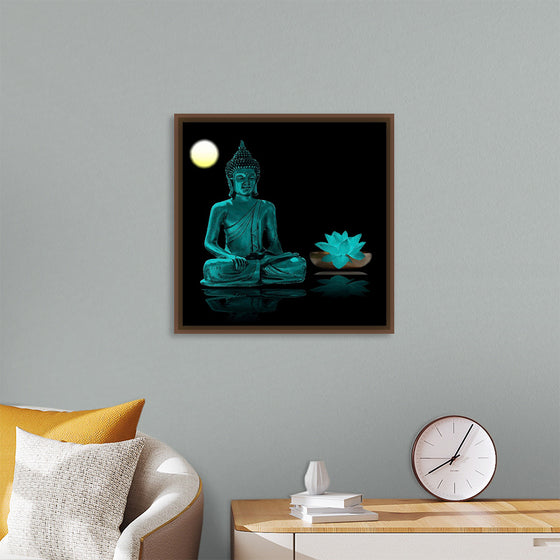 "Buddha Statue in Teal"