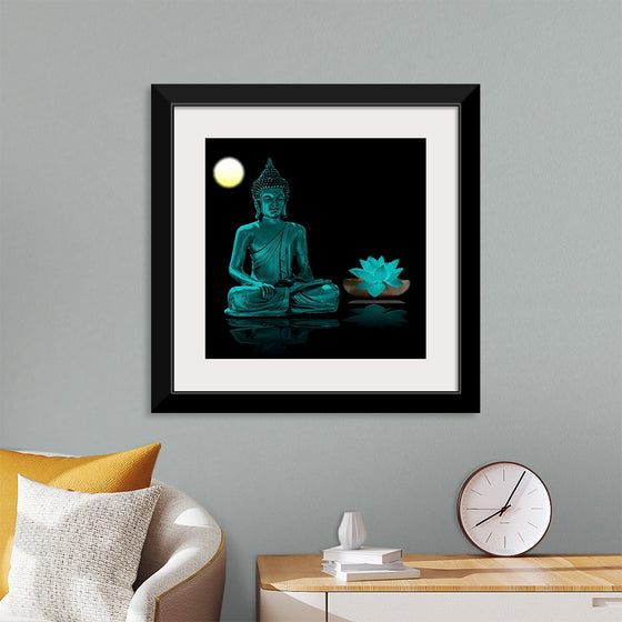 "Buddha Statue in Teal"