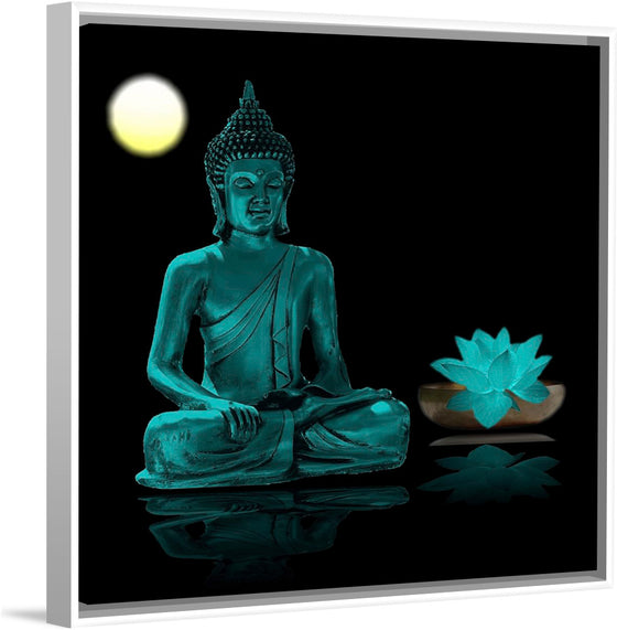 "Buddha Statue in Teal"