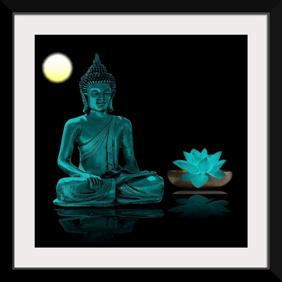 "Buddha Statue in Teal"