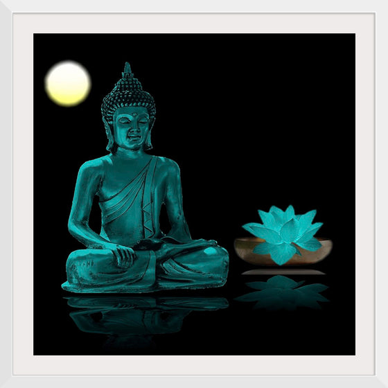 "Buddha Statue in Teal"