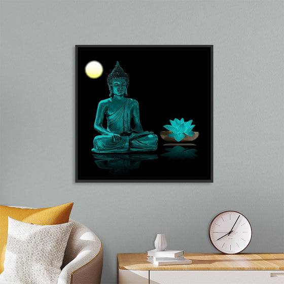 "Buddha Statue in Teal"