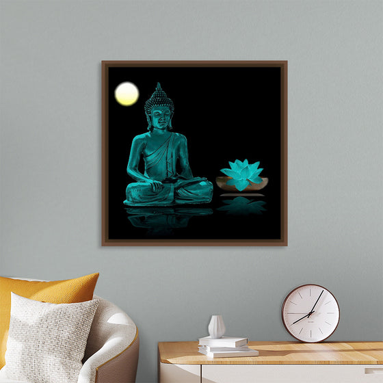 "Buddha Statue in Teal"