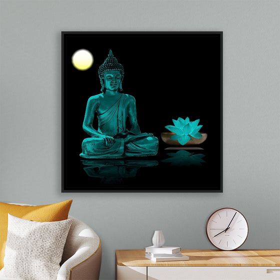 "Buddha Statue in Teal"