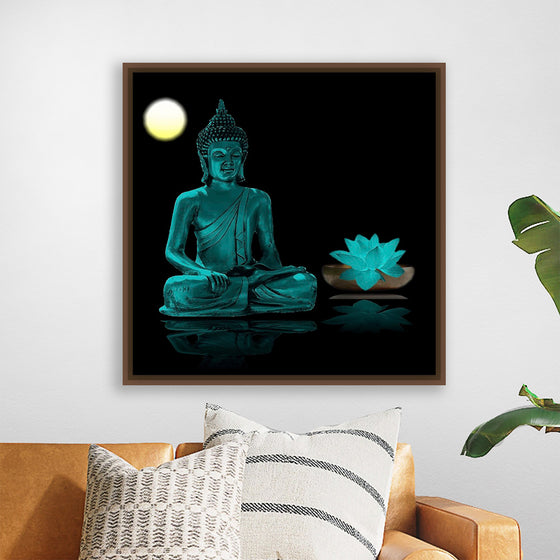 "Buddha Statue in Teal"