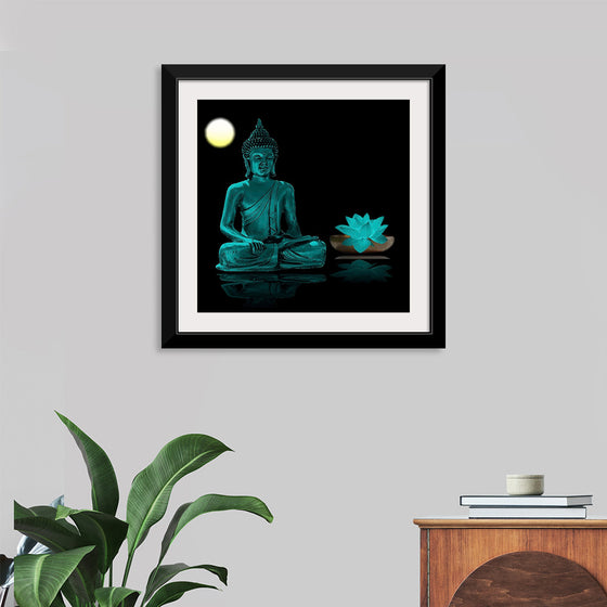 "Buddha Statue in Teal"