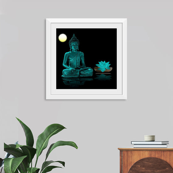 "Buddha Statue in Teal"