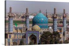  “Qom city Photos, Iran country” is a stunning print that captures the essence of Iranian architecture and culture. The artwork features the iconic turquoise dome adorned with intricate patterns, standing majestically against the expansive cityscape of Qom, Iran. Each minaret and mosaic tells a story of heritage, inviting viewers into a world where tradition meets modernity. 