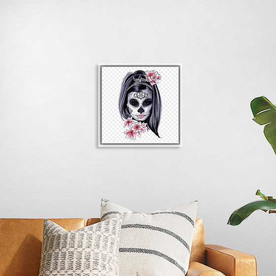 "Sugar skull with flowers"