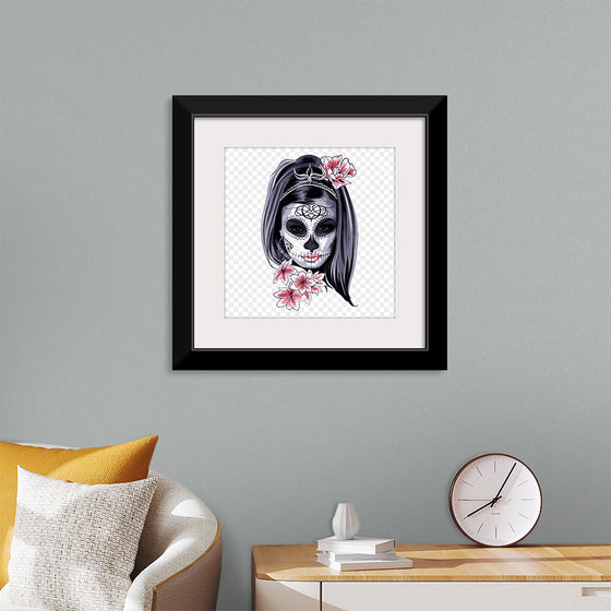 "Sugar skull with flowers"