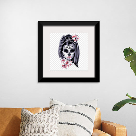 "Sugar skull with flowers"