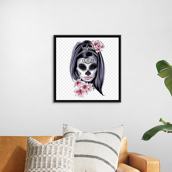 "Sugar skull with flowers"