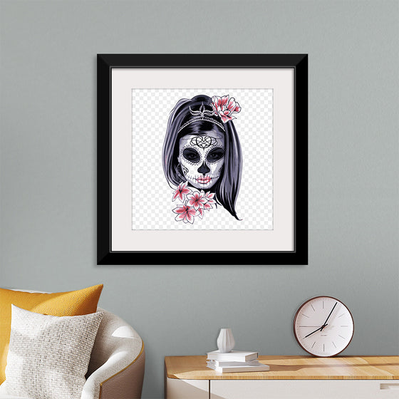 "Sugar skull with flowers"