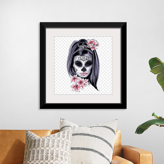 "Sugar skull with flowers"