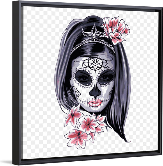 "Sugar skull with flowers"