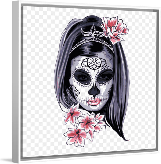 "Sugar skull with flowers"