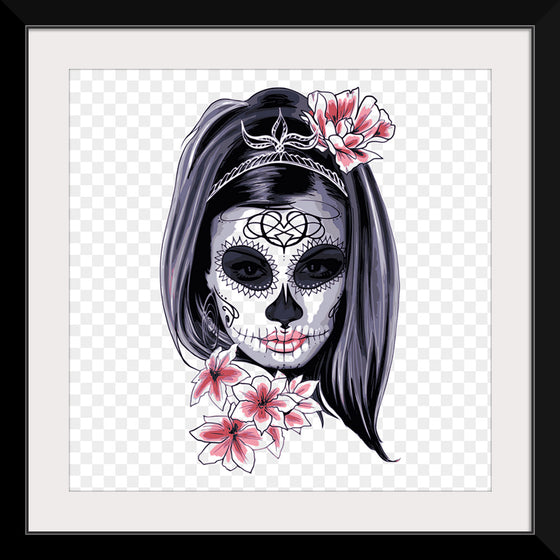 "Sugar skull with flowers"