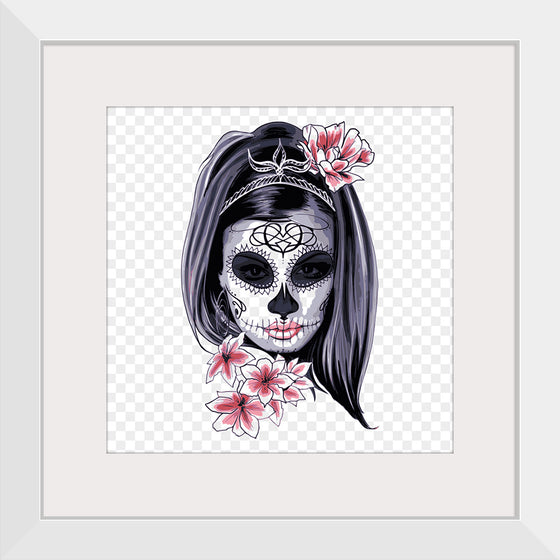 "Sugar skull with flowers"