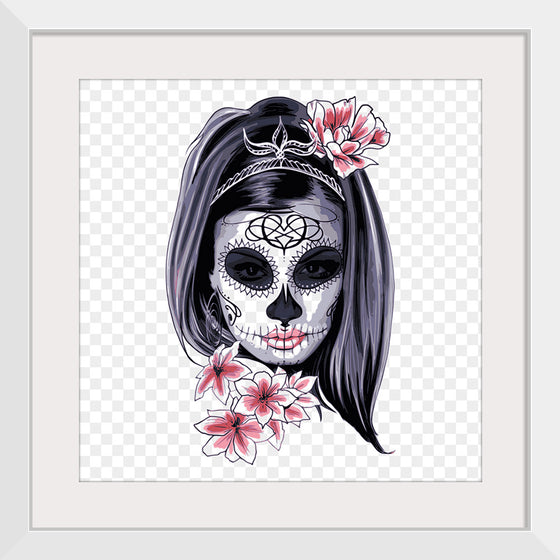 "Sugar skull with flowers"