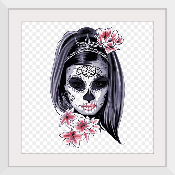 "Sugar skull with flowers"