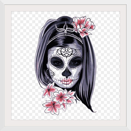 "Sugar skull with flowers"