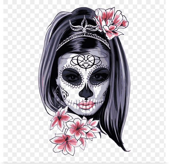 "Sugar skull with flowers"