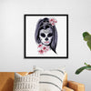 "Sugar skull with flowers"