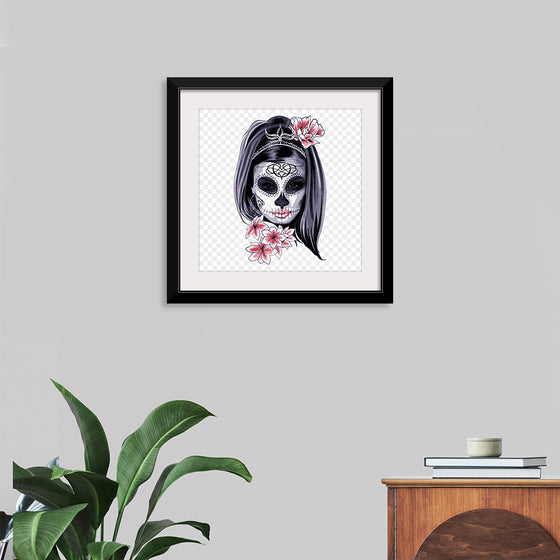 "Sugar skull with flowers"