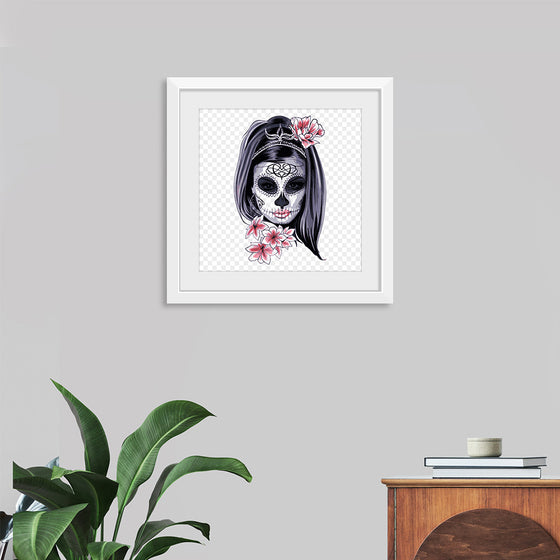 "Sugar skull with flowers"