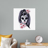 "Sugar skull with flowers"