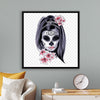 "Sugar skull with flowers"