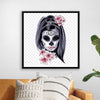 "Sugar skull with flowers"