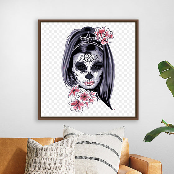 "Sugar skull with flowers"