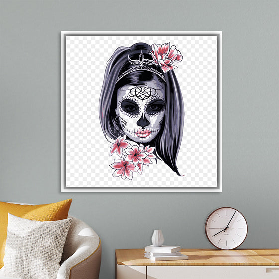 "Sugar skull with flowers"